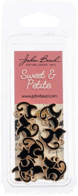 John Bead Sweet & Petite Charms-Kitty Cat Black, 13x13mm 10/Pkg 32640464-18 - 665772173699