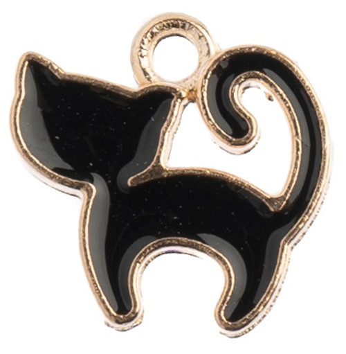 John Bead Sweet & Petite Charms-Kitty Cat Black, 13x13mm 10/Pkg 32640464-18