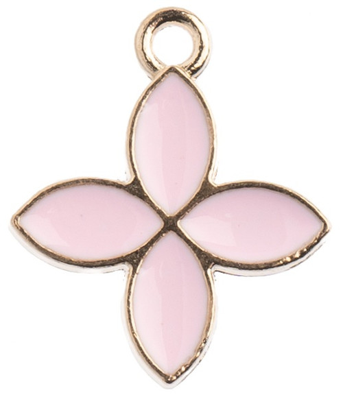 John Bead Sweet & Petite Charms-Four Petals Pink, 15x18mm 10/Pkg 32640464-21