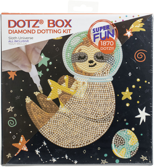 Diamond Dotz Diamond Art Box Kit 8.6"X8.6"-Sloth Universe DBX018 - 4895225918799
