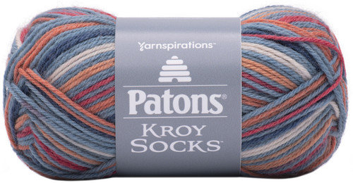 6 Pack - Patons Kroy Socks Yarn-Seventies Stripes - 243455-55734 - 057355473270
