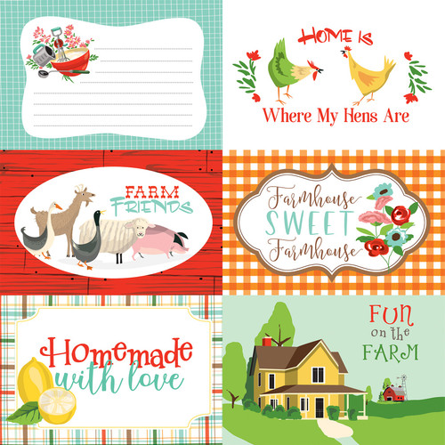25 Pack Farm To Table Double-Sided Cardstock 12"X12"-6"X4" Journaling Cards CBFT127-10