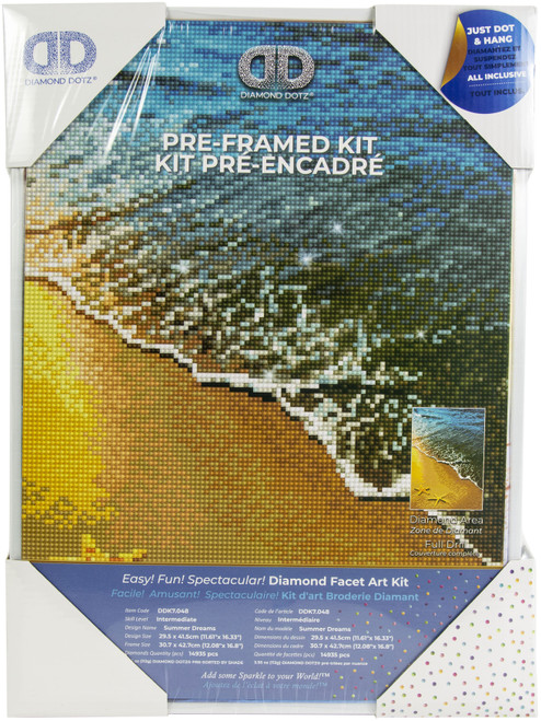 Diamond Dotz Pre-Framed Diamond Art Kit 11.6"X16.34"-Summer Dreams DDK7048 - 4895225916955