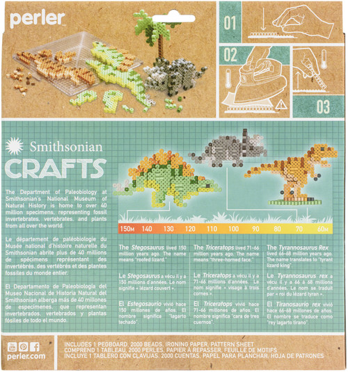 Perler Fused Bead Activity Kit-Smithsonian 3D Dinosaurs 54347