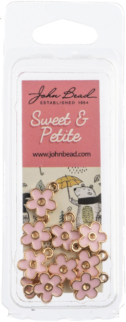 Sweet & Petite Charms -Small Flower Pink, 10x12mm 10/Pkg -32640464-04 - 665772173552