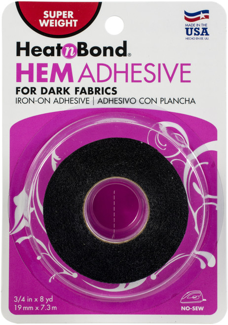 HeatnBond Hem Iron-On Adhesive for Dark Fabrics-Super-.75"X8yd 3727 - 000943037279