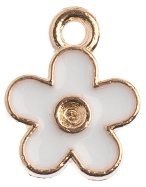 John Bead Sweet & Petite Charms-Small Flower White, 10x12mm 10/Pkg 32640464-03