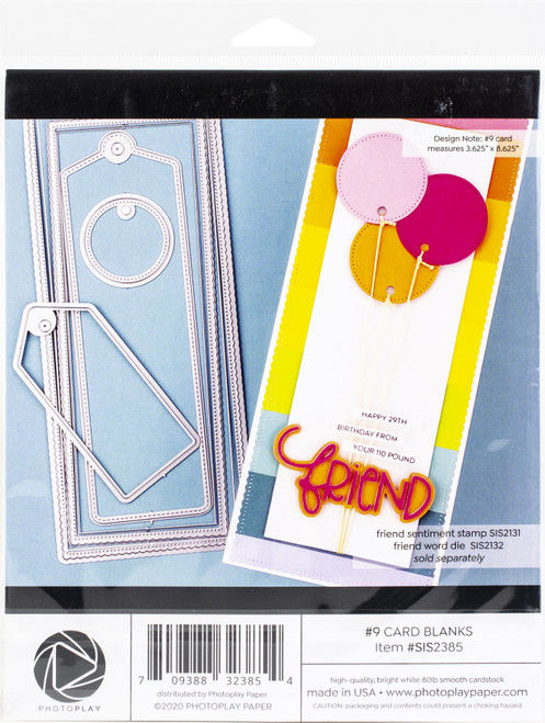 6 Pack - PhotoPlay Say It With Stamps Scored Card 10/Pkg-#9 Blank White - SIS2385