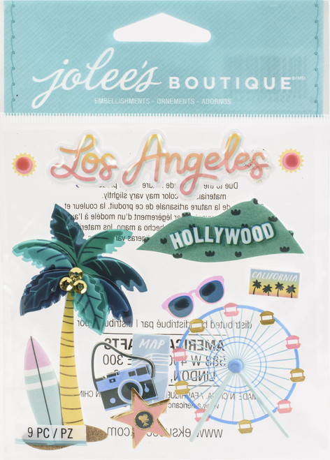 4 Pack Jolee's Boutique Themed Embellishments 9/Pkg-LA Travel E8601454 - 015586014549