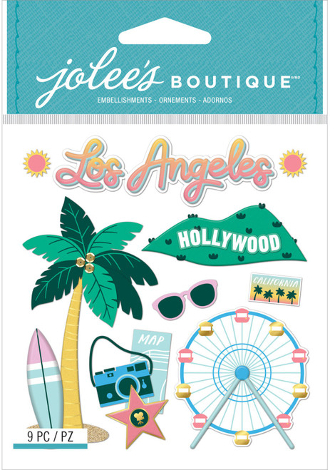 4 Pack Jolee's Boutique Themed Embellishments 9/Pkg-LA Travel E8601454