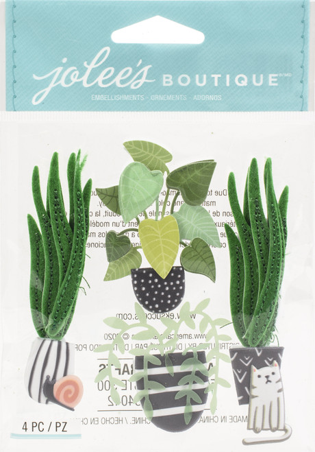 4 Pack Jolee's Boutique Themed Embellishments 4/Pkg-House Plants E8601162 - 015586011623