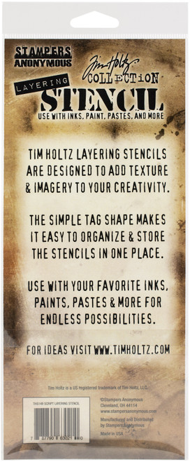 Tim Holtz Layered Stencil 4.125"X8.5"-Script -Layered THS-149