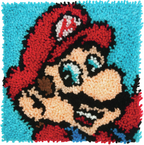 Dimensions Latch Hook Kit 12"X12"-Super Mario Bros. 72-75279