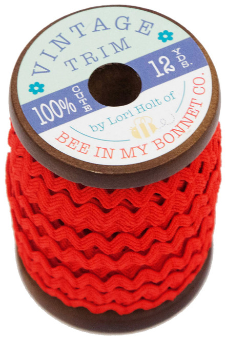 Riley Blake Small Vintage Trim 1/4"X12yd-Riley Red - VT12 1/4-08540 - 889333085409