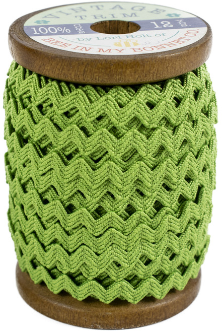 Riley Blake Small Vintage Trim 1/4"X12yd-Riley Green - VT12 1/4-08542 - 889333085423