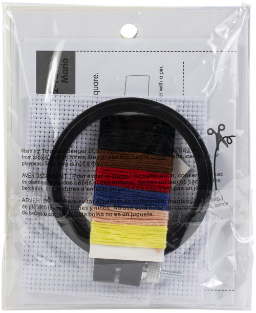 Dimensions Learn-A-Craft Counted Cross Stitch Kit 3" Round-Super Mario Bros. (11 Count) - 72-75184 Dimensions Learn-A-Craft Counted Cross Stitch Kit 3" Round-Super Mario Bros. (11 Count) - 72-75184