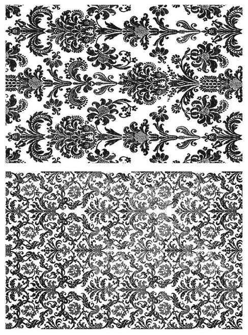 Tim Holtz Cling Stamps 7"X8.5"-Tapestry - CMS-414