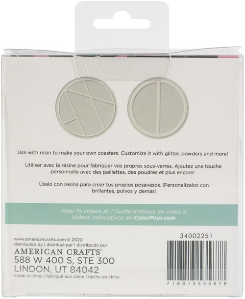 American Crafts Color Pour Resin Mold 2/Pkg-Coasters -34002251