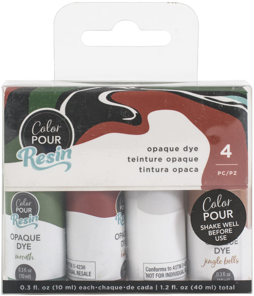 American Crafts Color Pour Resin .3oz 4/Pkg-Opaque - Holiday - 34002279 - 718813536165