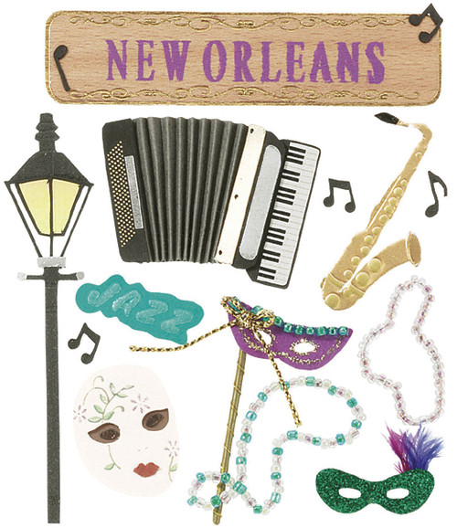 3 Pack Jolee's Boutique Dimensional Stickers-New Orleans SPJE-019 - 015586597301