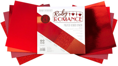 2 Pack Craft Perfect Mixed Card Pack 6"X6" 24/Pkg-Ruby Romance MCP6X6-9392E