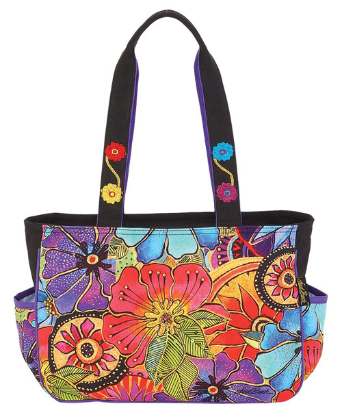 Laurel Burch Medium Tote 14.5"X4"X10"-Floral - LB6231 Laurel Burch Medium Tote 14.5"X4"X10"-Floral - LB6231