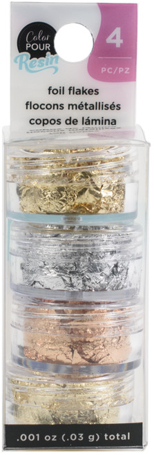 2 Pack - American Crafts Color Pour Resin Mix-Ins-Foil Flakes - Metallic 4/Pkg - 359682 - 718813596824