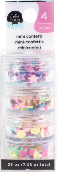 2 Pack American Crafts Color Pour Resin Mix-Ins-Mini Confetti Pastel 4/Pkg 359690 - 718813596909