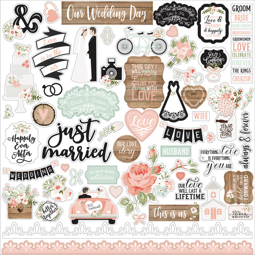 Our Wedding Cardstock Stickers 12"X12"-Elements - OW224014 - 787790354024 Our Wedding Cardstock Stickers 12"X12"-Elements - OW224014 - 787790354024