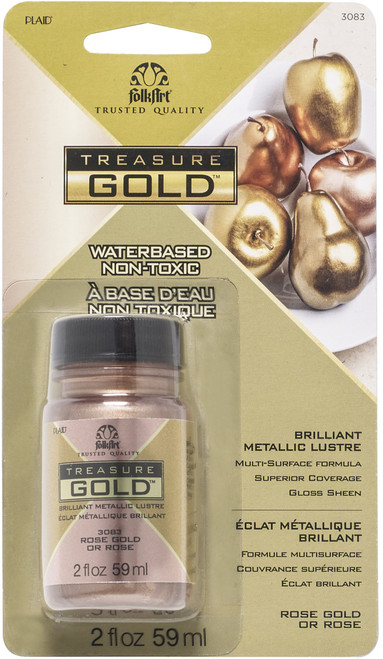 3 Pack FolkArt Treasure Gold Paint 2oz-Rose Gold FATG-3083 - 028995030833