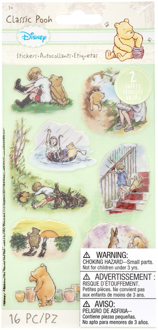 3 Pack - EK Disney Flat Stickers 2/Sheets-Classic Pooh Scenes - E8600822 - 015586008227