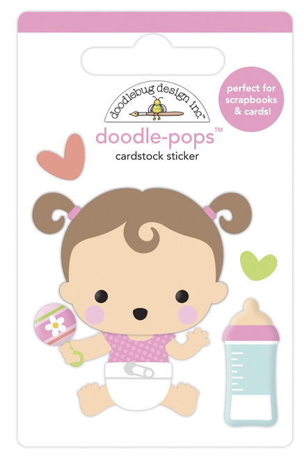 6 Pack Doodlebug Doodle-Pops 3D Stickers-Sweet Girl, Bundle Of Joy DP6768 - 842715067684