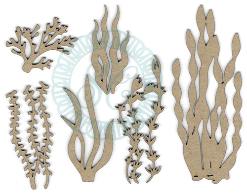 3 Pack Scrapaholics Laser Cut Chipboard 1.8mm Thick-Sea Foliage 2, 5/Pkg, 1"-4" S49248