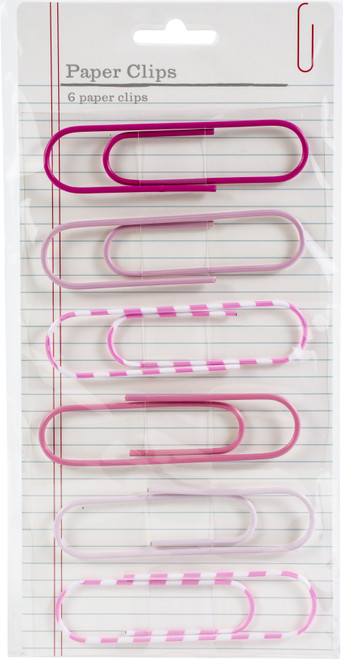 3 Pack - American Crafts Giant Paper Clips 6/Pkg-Pink - 355442 - 718813554428