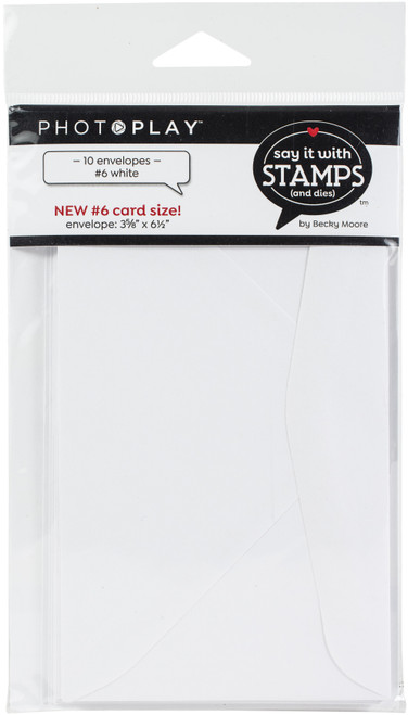 PhotoPlay Say It With Stamps Envelopes 10/Pkg-#6 White - SIS2384 - 709388323847
