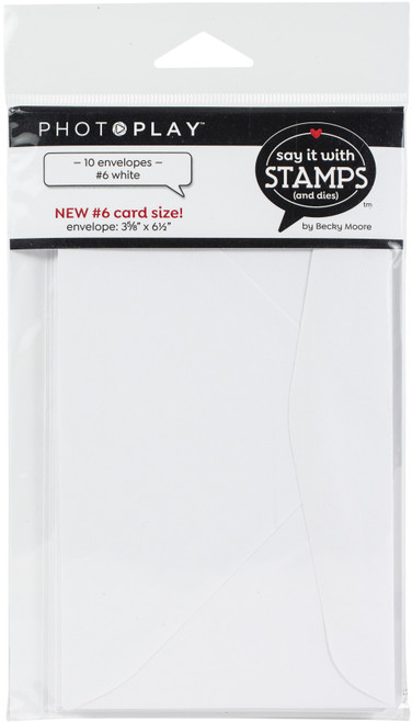 PhotoPlay Say It With Stamps Envelopes 10/Pkg-#6 White -SIS2384 - 709388323847