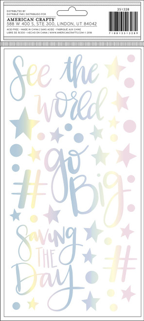 3 Pack - Shimelle Sparkle City Thickers Stickers 5.5"X11" 101/Pkg-Sparkle Phrases & Icons/Foam - 351328