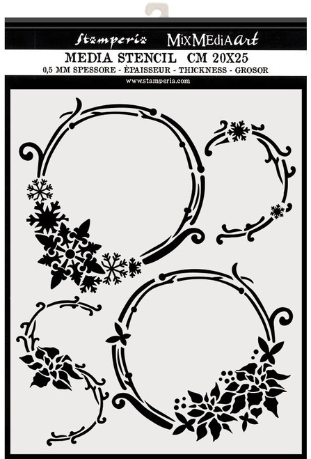 Stamperia Stencil 7.87"X9.84"-Garlands, Winter Tales KSTD054