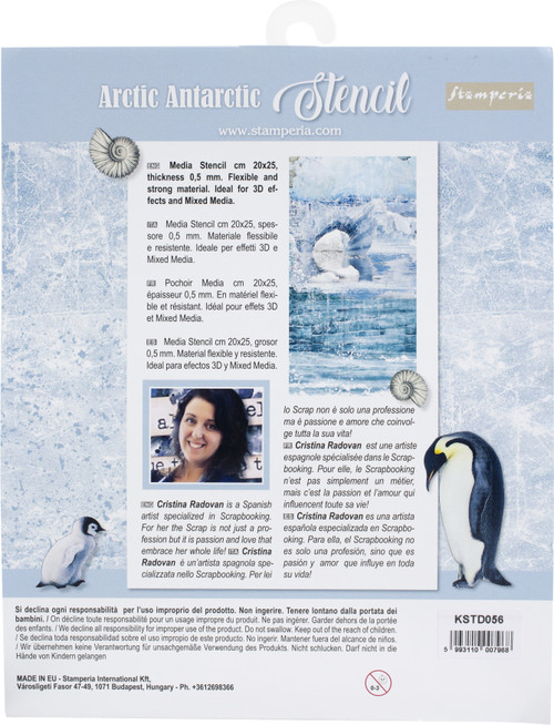 Stamperia Stencil 7.87"X9.84"-Whale, Arctic Antarctic - KSTD056 Stamperia Stencil 7.87"X9.84"-Whale, Arctic Antarctic - KSTD056