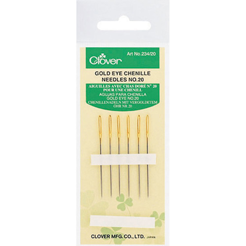 6 Pack - Clover Gold Eye Chenille Needles-Size 20 6/Pkg - 234-20 - 051221403125