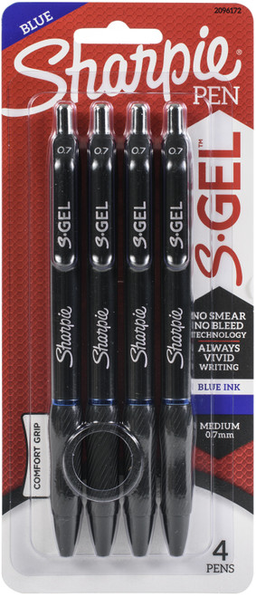 Sharpie S-Gel .7mm Medium Point Pens 4/Pkg-Blue 2096172 - 071641172258