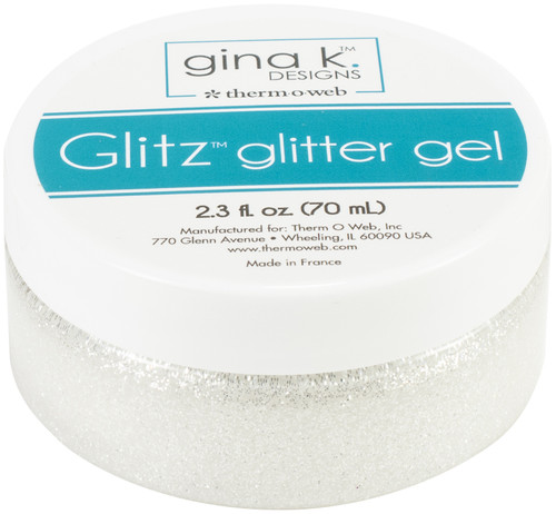 2 Pack Gina K Designs Glitz Glitter Gel 2.3oz-White GKDGG-18131 - 000943181316