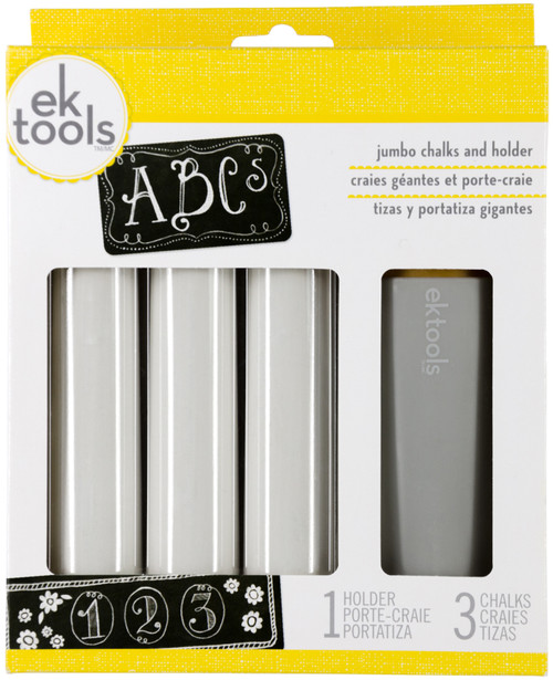 EK Tools Jumbo Chalks And Holder 4/Pkg-White 55-32038 - 015586942583