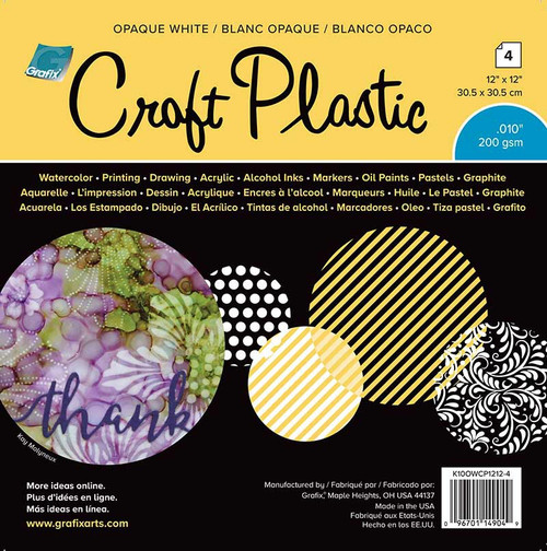3 Pack Grafix Craft Plastic Sheets 12"X12" 4/Pkg-Opaque White .010 KOWCP124