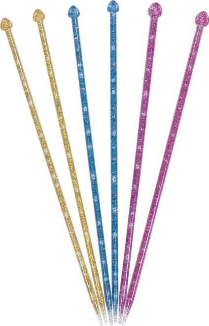 Boye Single Point Glitter Knitting Needle Set-Sizes 8 To 10 5030810