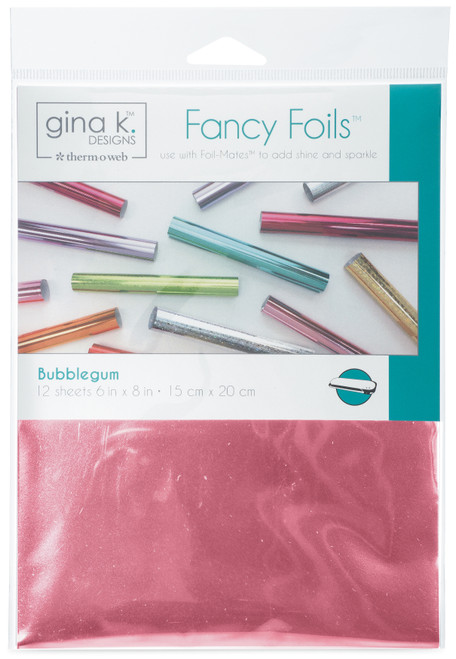 2 Pack - Gina K Designs Fancy Foil 6"X8" 12/Pkg-Bubblegum - 18068 - 000943180685