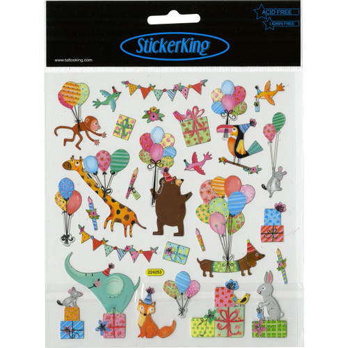 6 Pack - Sticker King Stickers-Animal Party - SK129MC-4300 - 679924430011 6 Pack - Sticker King Stickers-Animal Party - SK129MC-4300 - 679924430011