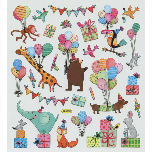6 Pack - Sticker King Stickers-Animal Party - SK129MC-4300 6 Pack - Sticker King Stickers-Animal Party - SK129MC-4300