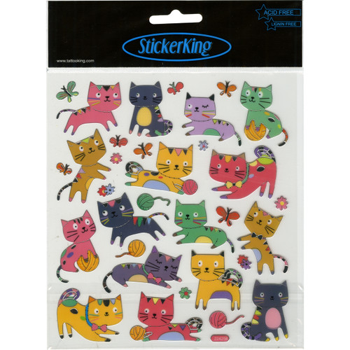 6 Pack Sticker King Stickers-Kitten With Yarn SK129MC-4301 - 679924430110