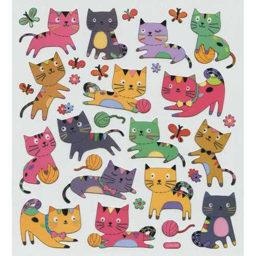 6 Pack Sticker King Stickers-Kitten With Yarn SK129MC-4301